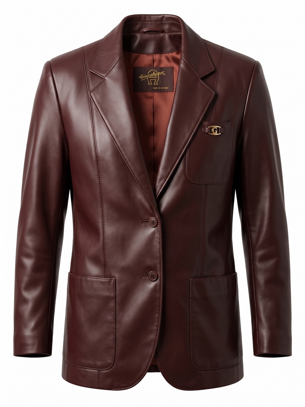 Vintage Etienne Aigner Leather Blazer Maroon Burgundy Jacket 12 Hong Kong